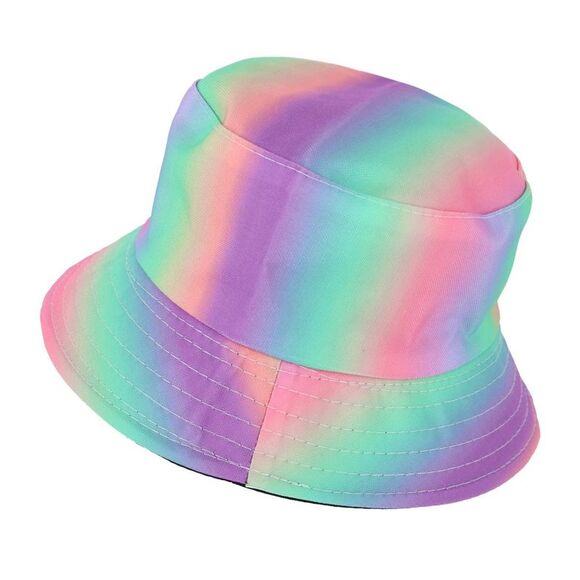 Jeanne Simmons Kid's Rainbow Gradient Reversible Bucket Hat - Picture 2 of 3